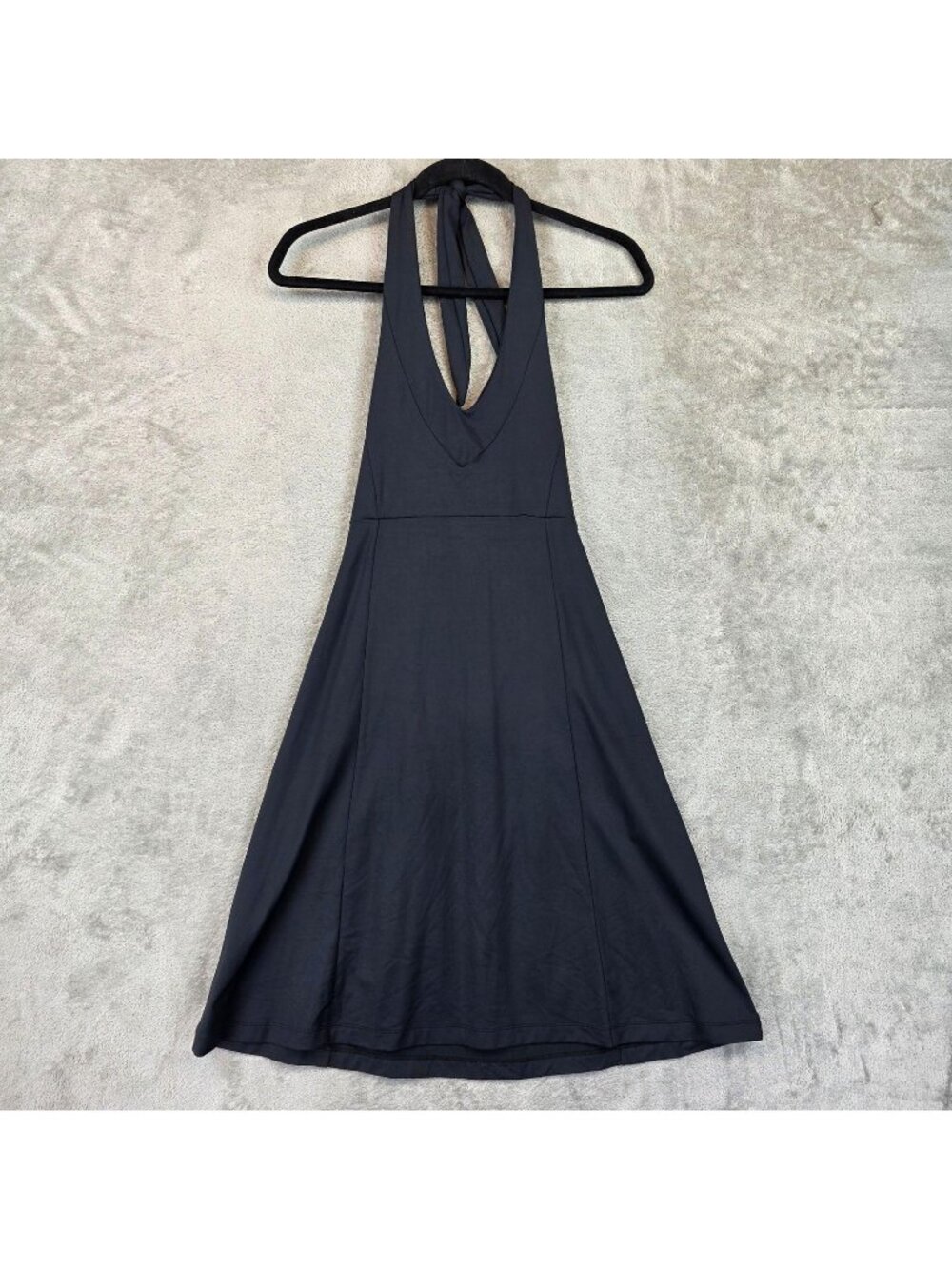 Patagonia Dress Womens XS Black Halter Fit & Flare Knee Length Travel Sundress